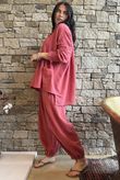 Annie Cushion Cotton Peter Pan Smock Blouse Rhubarb Rose